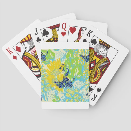 florale pauw speelkaarten (Achterkant)