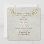 florale perzik en groene leafyvleugel kaart (Achterkant)