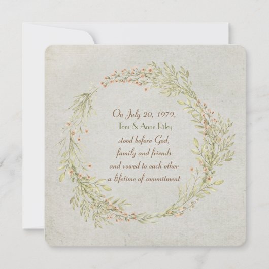 florale perzik en groene leafyvleugel kaart (Voorkant)