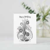 Florale Pflanze im Tangle Design - Briefkaart (Staand voorkant)