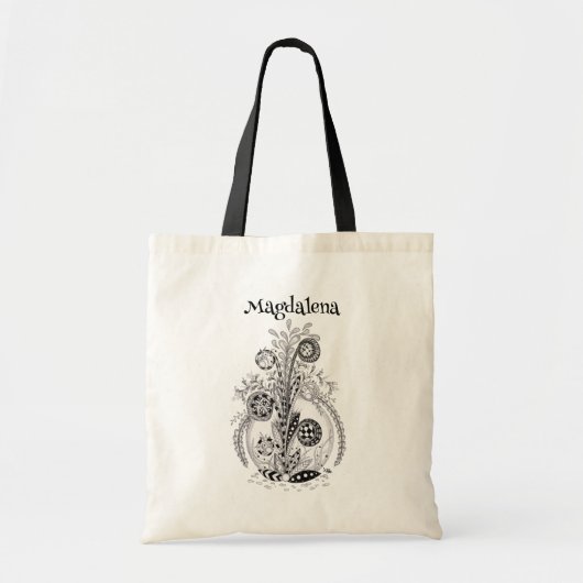 Florale Pflanze im Tangle Design -  Tote Bag (Voorkant)