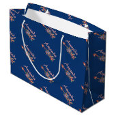 Florale pijlen gepersonaliseerd groot cadeauzakje (Achterkant Gekanteld)