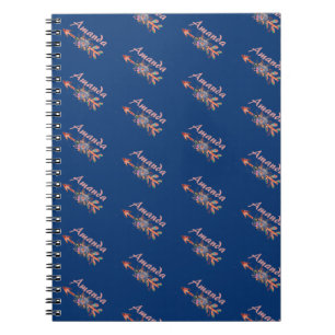 Florale pijlen gepersonaliseerd  notitieboek