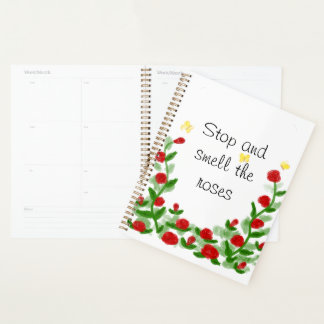 Florale planner met harde kaft