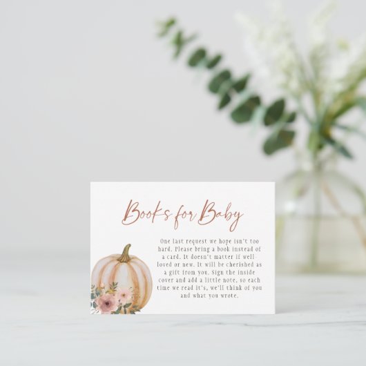 Florale pompoenboeken voor Baby Informatiekaartje (Staand voorkant)