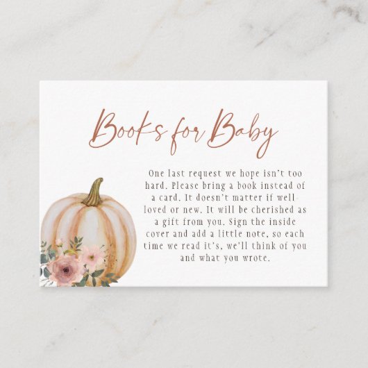 Florale pompoenboeken voor Baby Informatiekaartje (Voorkant)