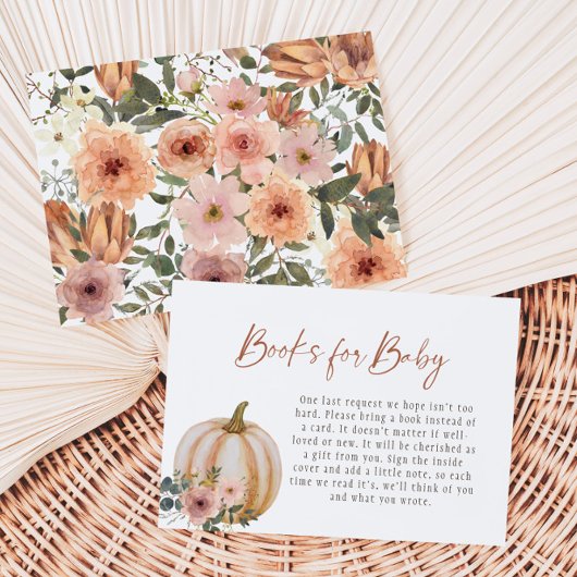 Florale pompoenboeken voor Baby Informatiekaartje