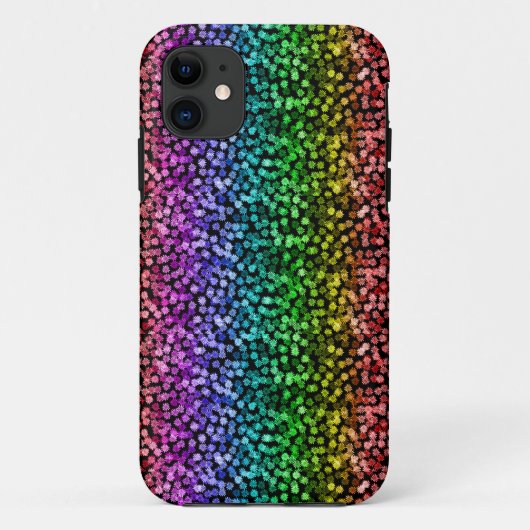 florale pride zwarte regenboogbehuizing Case-Mate iPhone case (Achterkant)