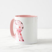 Florale R Beginletter Mok | Gepersonaliseerde Naam (Voorkant links)