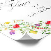 Florale 'raad hoeveel kusjes' bruidsbeursspel poster (Hoek)