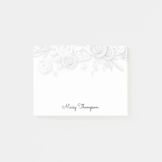 Florale Rand Monogram Naam Post-it® Notes (Voorkant)