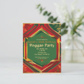 Florale Rasta Kleuren Aanpasbare Reggae Feest  Briefkaart (Staand voorkant)