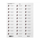 Florale Raven Vogel Retouradres Etiket (Full Sheet)