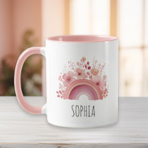 Florale Regenboog Meisjes Mok Gepersonaliseerde Na