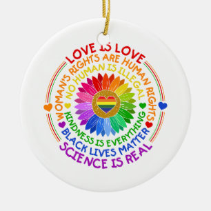 Florale regenboog politieke en sociale standaard keramisch ornament
