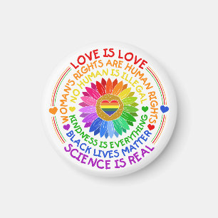 Florale regenboog politieke en sociale standaard magneet