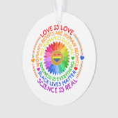 Florale regenboog politieke en sociale standaard ornament (voorkant)