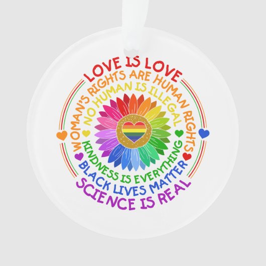 Florale regenboog politieke en sociale standaard ornament (voorkant)