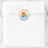 Florale regenboog politieke en sociale standaard ronde sticker (Tas)