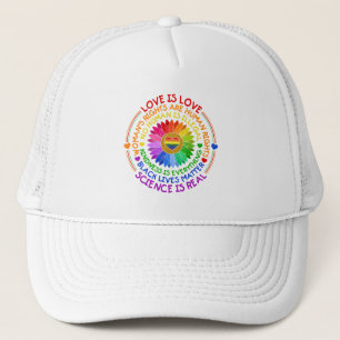Florale regenboog politieke en sociale standaard trucker pet