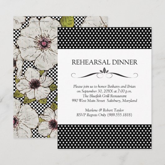 Florale repetities kaart (Voorkant / Achterkant)