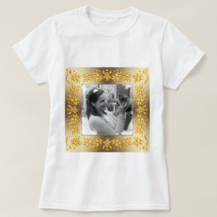 florale retro golden lijst. Jouw foto. T-shirt