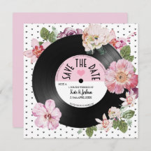  florale retro vinyl Save the Date Wedding