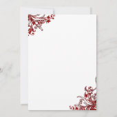 Florale Robijn 40e Verjaardags Uitnodigingen (Achterkant)