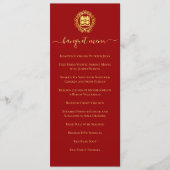 Florale rode Chinese bruiloft dubbel geluk Menu (Voorkant)
