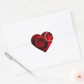 Florale rode roos met ring Huwelijk Hart Sticker (Envelop)