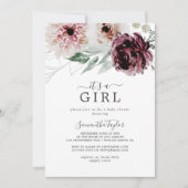 Florale Romance Het is een meisje Baby shower Kaart (Voorkant)