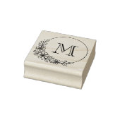 Florale Ronde Frame Aangepaste Initiële Monogram Rubberstempel (Stempel)