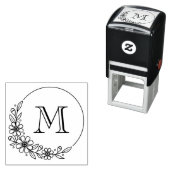 Florale Ronde Frame Aangepaste Initiële Monogram Zelfinktende Stempel (In situ)