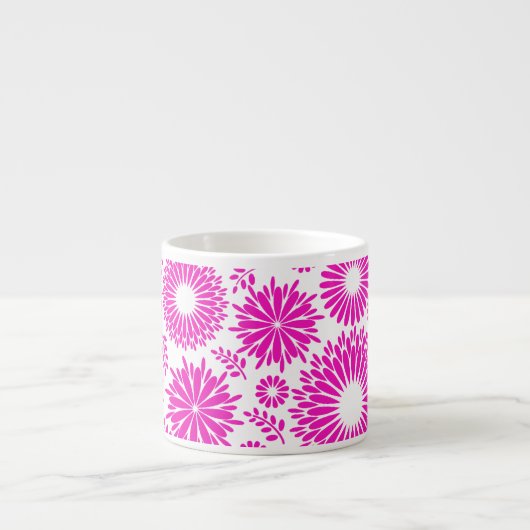 florale roze Espresso/Jumbo Mok (Voorkant)