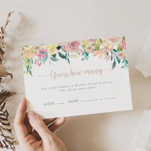 Florale Roze Gouden Raad Hoeveel Spelkaart Visitekaartje