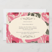  florale roze multifunctionele uitnodigingskaart kaart (Achterkant)