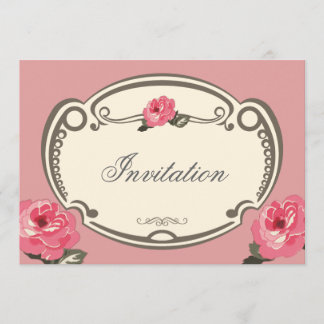  florale roze multifunctionele uitnodigingskaart kaart