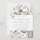  Florale Rozen Dragonfly Rood Paars huwelijk Kaart (Voorkant)