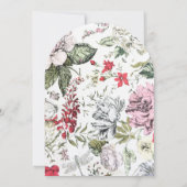  Florale Rozen Dragonfly Rood Paars huwelijk Kaart (Achterkant)