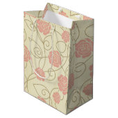  florale rozen koraalbeige elegant medium cadeauzakje (Voorkant Gekanteld)
