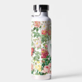 Florale Rozen lentestuin monogrammen Waterfles (Rechts)