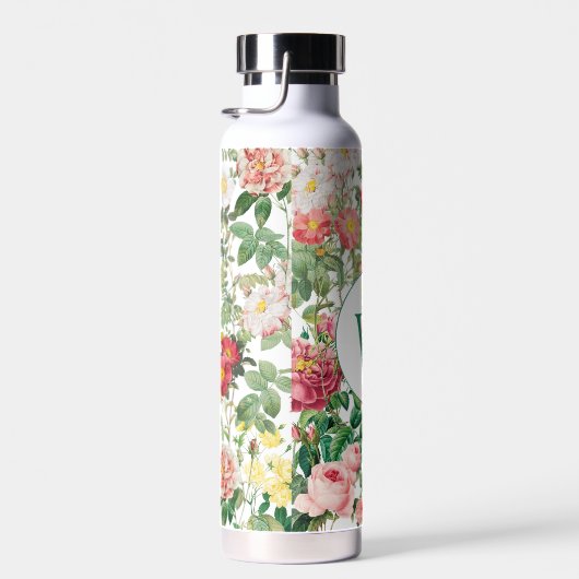 Florale Rozen  lentestuin monogrammen Waterfles (Rechts)