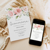 Florale rozen Quinceanera 15e verjaardag Kaart