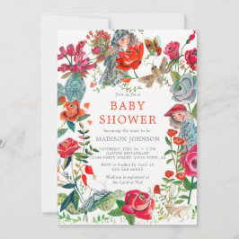 florale rozen tuindieren baby shower kaart