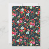 florale rozen tuindieren baby shower kaart (Achterkant)