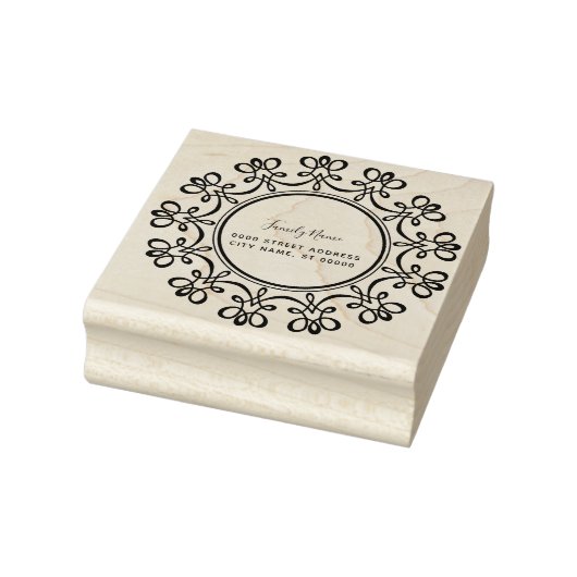 Florale rubberen stempel (Stempel)