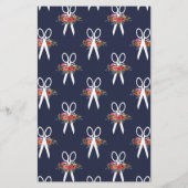 Florale schaar - Navy Blue Hair Salon Flyer (Achterkant)