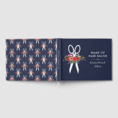 Florale schaar - Navy Blue Hair Salon Gastenboek (Volledig)