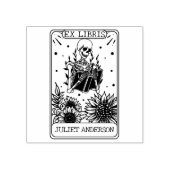 Florale Schedel Boek Tarot Bibliotheek  Rubberstempel (Afrduk)