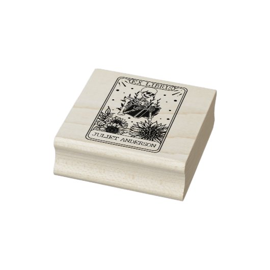 Florale Schedel Boek Tarot Bibliotheek  Rubberstempel (Stempel)